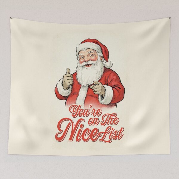 Item preview, Vintage Christmas Santa You're on the Nice List designed and sold by KAI-Studio.