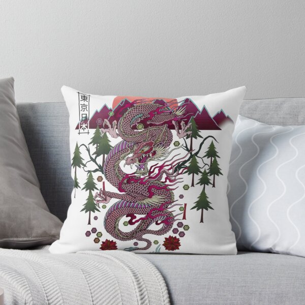 Item preview, Mystic Japanese Dragon in Mountain Forest – Neon Sunset Fantasy Art designed and sold by YYoYY.