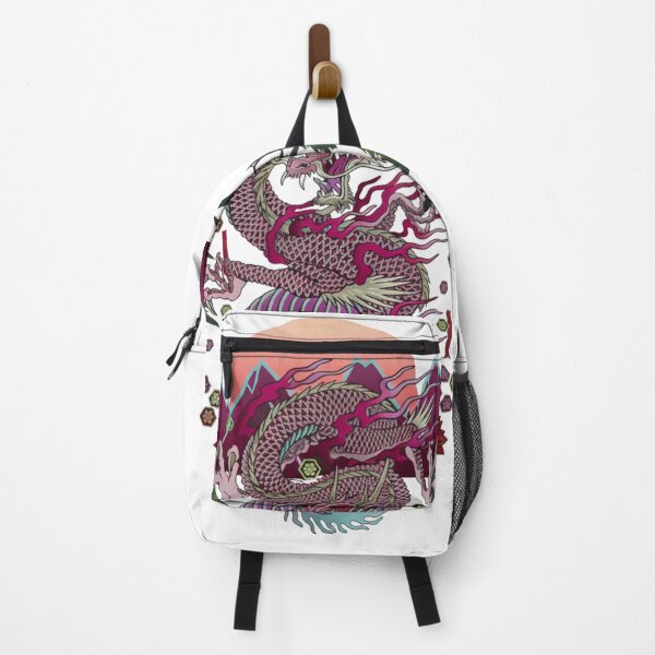 Item preview, Mystic Japanese Dragon in Mountain Forest – Neon Sunset Fantasy Art designed and sold by YYoYY.