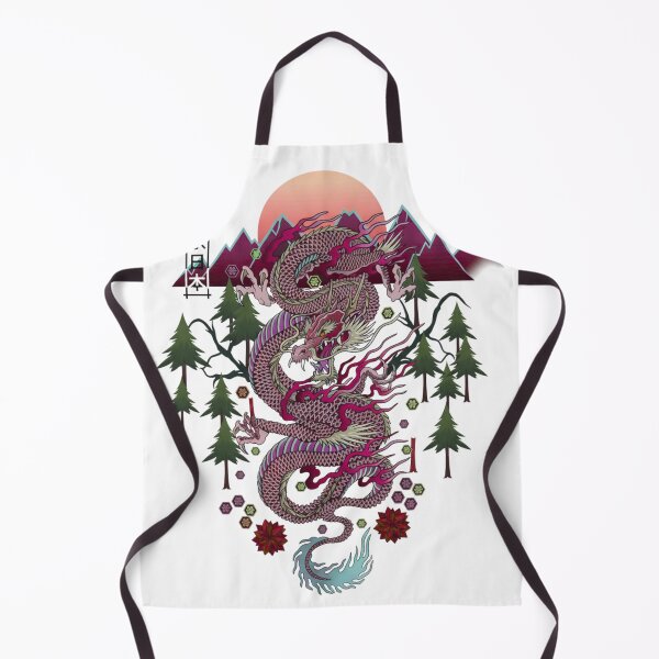 Item preview, Mystic Japanese Dragon in Mountain Forest – Neon Sunset Fantasy Art designed and sold by YYoYY.
