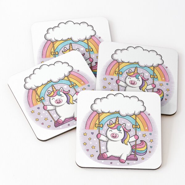 Item preview, Cute Colorful Unicorn Cartoon Sticker with Rainbow and Cloud Swing designed and sold by DiNata.