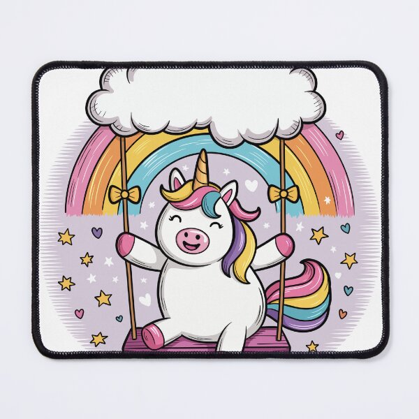 Item preview, Cute Colorful Unicorn Cartoon Sticker with Rainbow and Cloud Swing designed and sold by DiNata.
