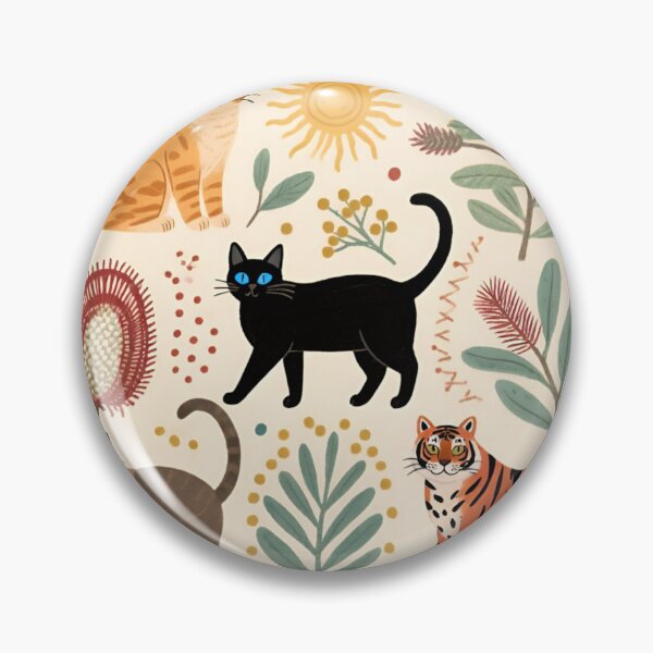 Item preview, Vintage Aussie Flora & Cats Decorative Pattern designed and sold by TroyTheTerrific.