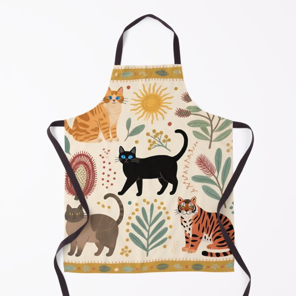 Item preview, Vintage Aussie Flora & Cats Decorative Pattern designed and sold by TroyTheTerrific.