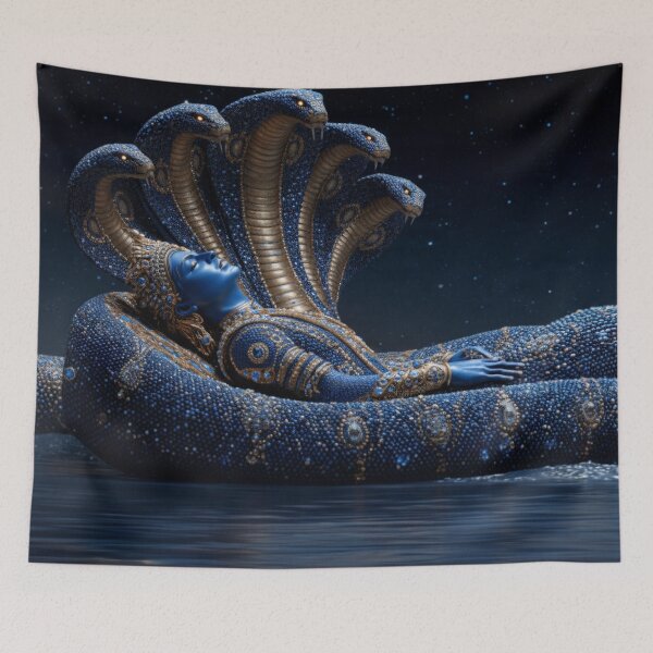Item preview, VISHNU RESTING ON COSMIC SERPENT designed and sold by Artespirit.