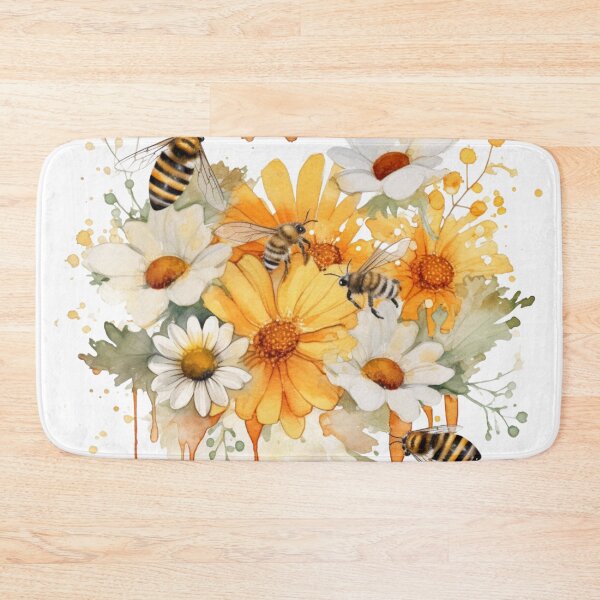 Item preview, Watercolor Bees and Golden Daisies 01 designed and sold by CharlieDesings.