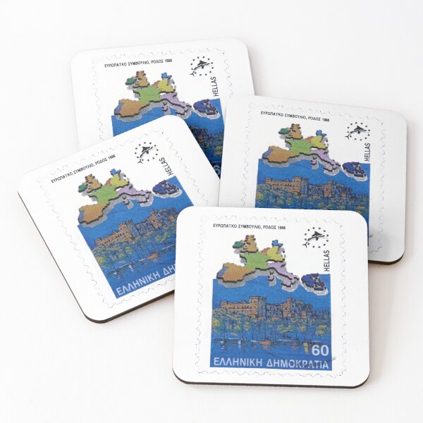 Item preview, Greek Map Greece Skyline Postage Stamp designed and sold by red-amber65.