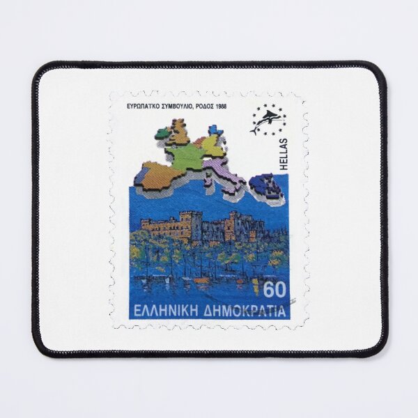 Item preview, Greek Map Greece Skyline Postage Stamp designed and sold by red-amber65.