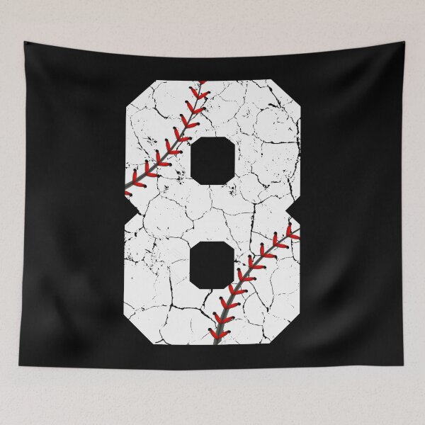 Item preview, Baseball Birthday 8 Distressed Number with Red Stitches designed and sold by JRRTs.
