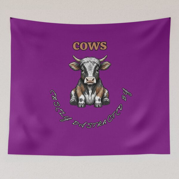 Item preview, Easily Distracted by Cows designed and sold by GoDare.