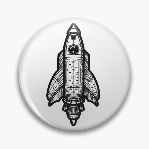 Item preview, Retro Rocket in Monochrome Illustration designed and sold by rainseedart.