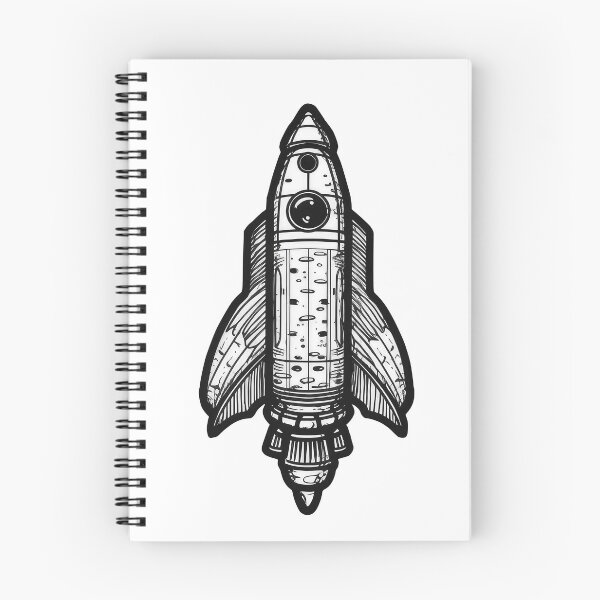 Item preview, Retro Rocket in Monochrome Illustration designed and sold by rainseedart.