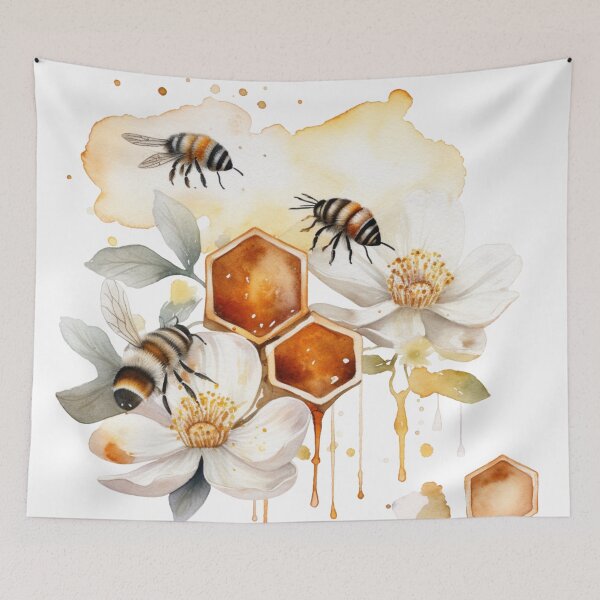 Item preview, Watercolor Bees and Golden Daisies 02 designed and sold by CharlieDesings.