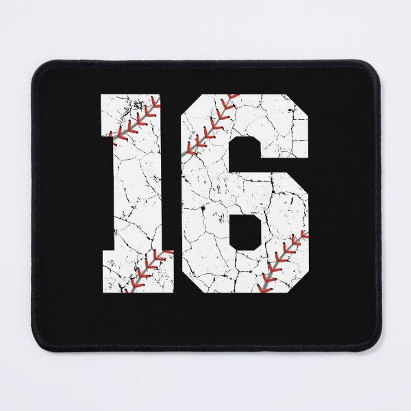 Item preview, Baseball Birthday 16 Distressed Number with Red Stitches designed and sold by JRRTs.
