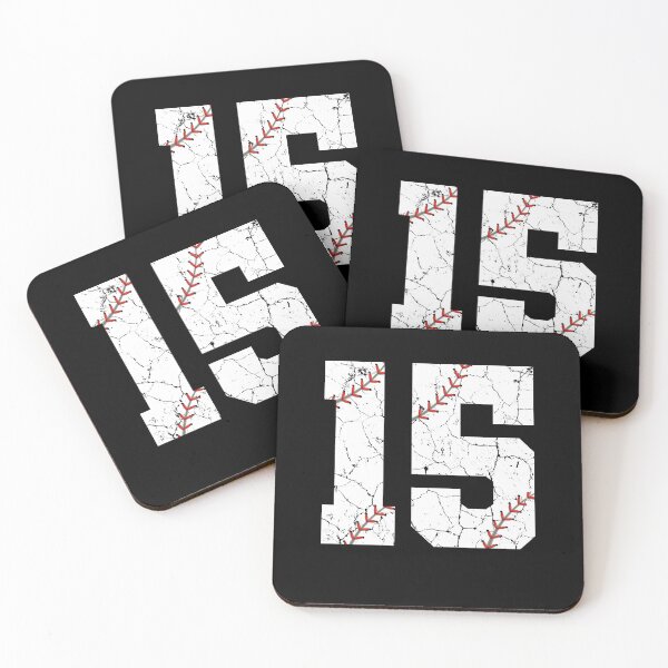 Item preview, Baseball Birthday 15 Distressed Number with Red Stitches designed and sold by JRRTs.