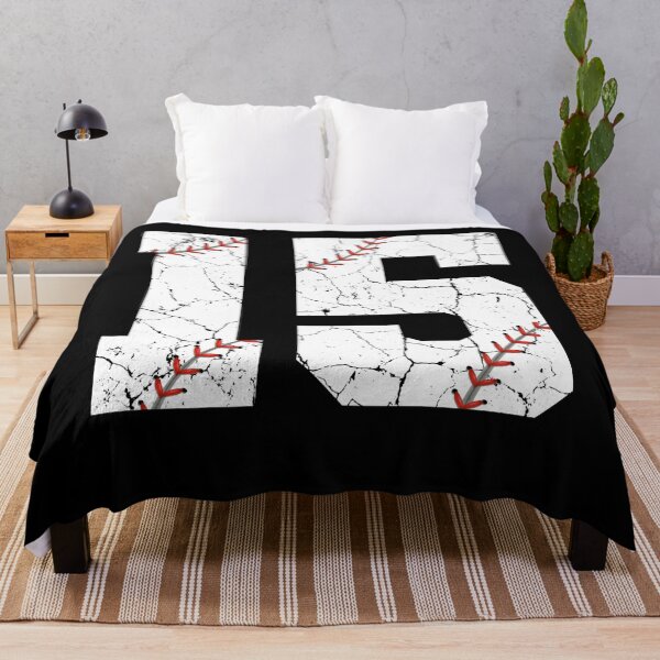 Item preview, Baseball Birthday 15 Distressed Number with Red Stitches designed and sold by JRRTs.
