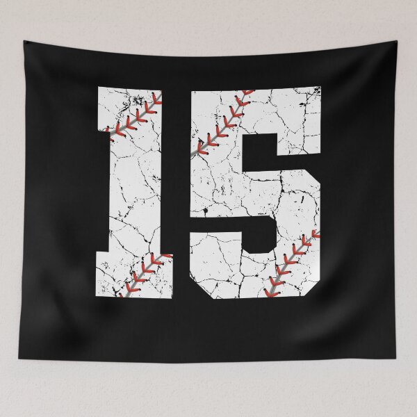 Item preview, Baseball Birthday 15 Distressed Number with Red Stitches designed and sold by JRRTs.