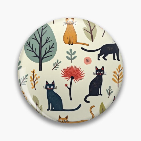 Item preview, Playful Autumn Cat Illustration Pattern designed and sold by TroyTheTerrific.