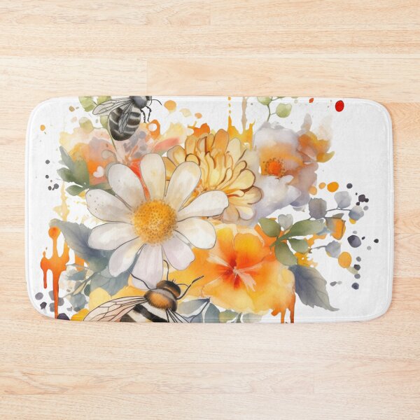 Item preview, Watercolor Bees and Golden Daisies 03 designed and sold by CharlieDesings.