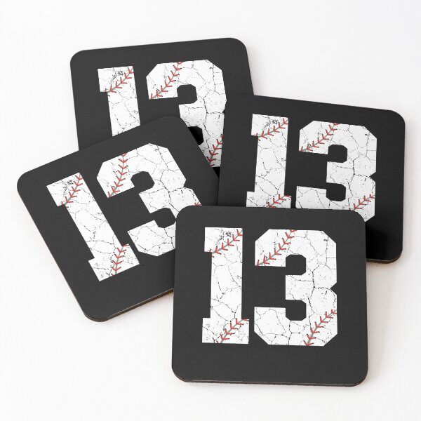 Item preview, Baseball Birthday 13 Distressed Number with Red Stitches designed and sold by JRRTs.