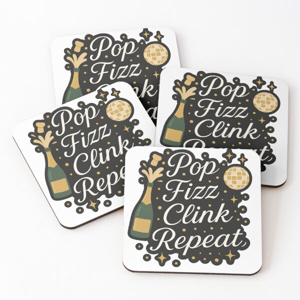 Item preview, Pop Fizz Clink Repeat Sticker – Champagne Party New Year Design designed and sold by Gurjeetpixelart.