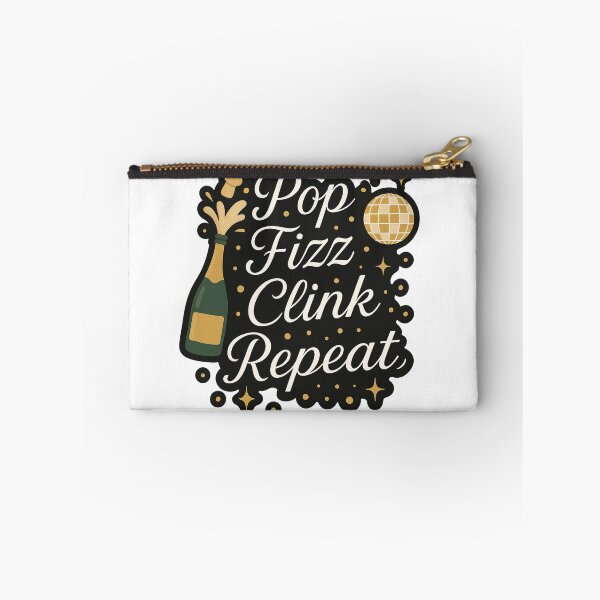 Item preview, Pop Fizz Clink Repeat Sticker – Champagne Party New Year Design designed and sold by Gurjeetpixelart.