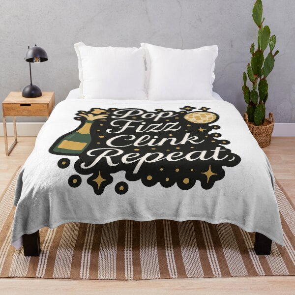 Item preview, Pop Fizz Clink Repeat Sticker – Champagne Party New Year Design designed and sold by Gurjeetpixelart.