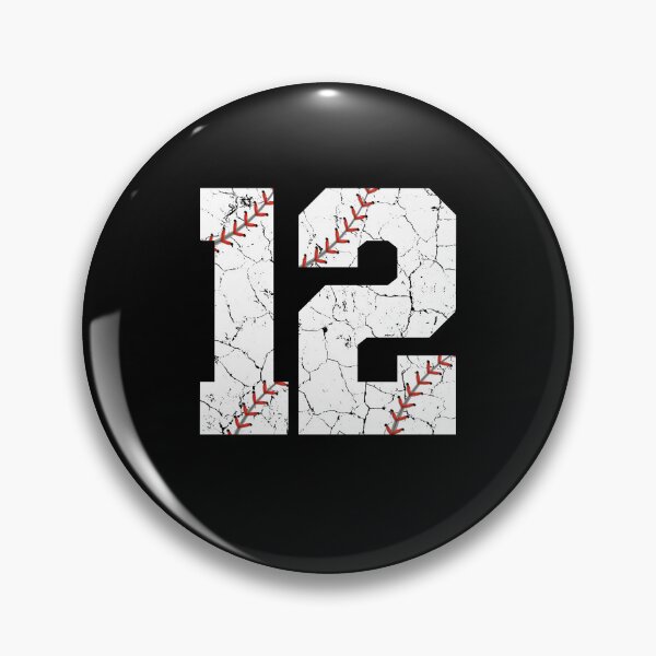 Item preview, Baseball Birthday 12 Distressed Number with Red Stitches designed and sold by JRRTs.