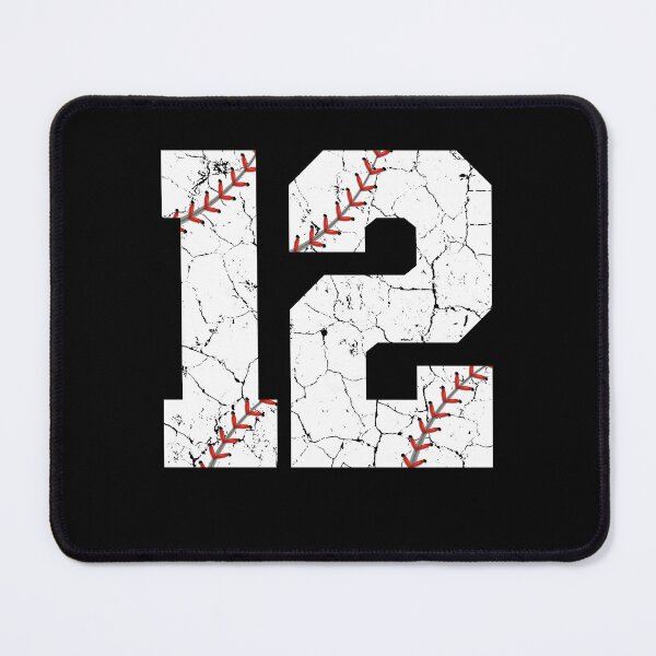 Item preview, Baseball Birthday 12 Distressed Number with Red Stitches designed and sold by JRRTs.