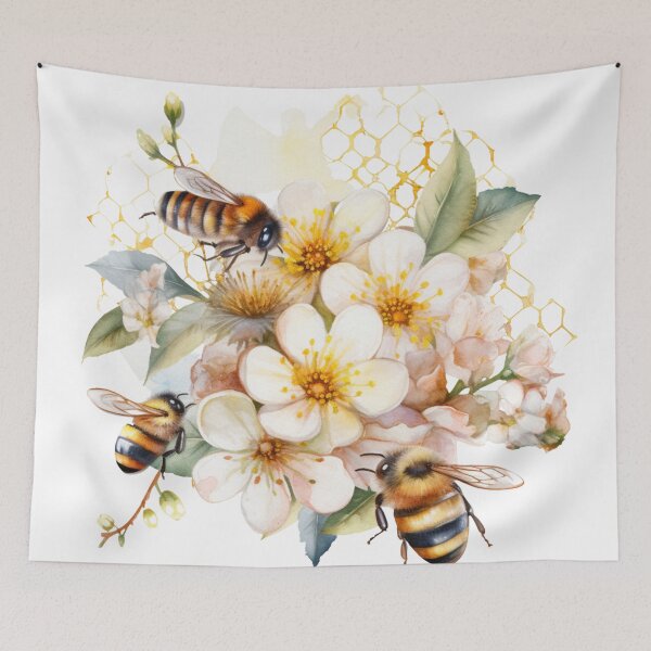 Item preview, Watercolor Bees and Golden Daisies 04 designed and sold by CharlieDesings.