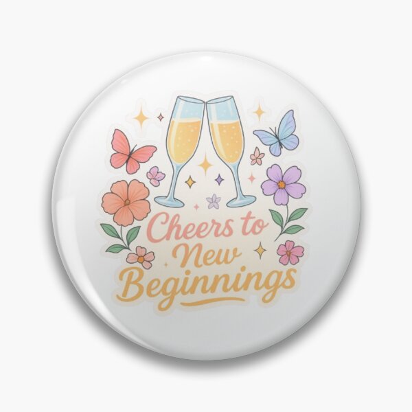 Item preview, Cheers to New Beginnings Sticker – Floral Butterflies Pastel Aesthetic designed and sold by Gurjeetpixelart.