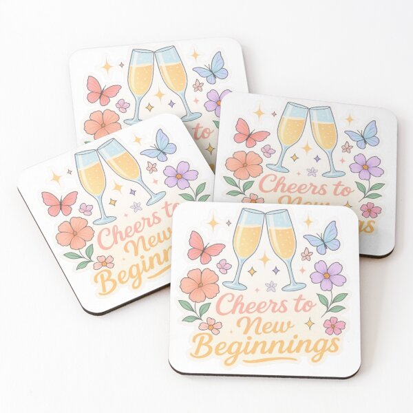 Item preview, Cheers to New Beginnings Sticker – Floral Butterflies Pastel Aesthetic designed and sold by Gurjeetpixelart.
