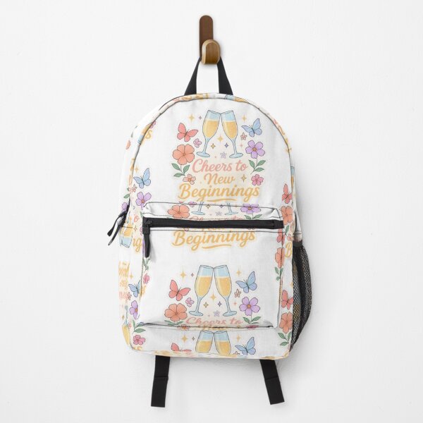 Item preview, Cheers to New Beginnings Sticker – Floral Butterflies Pastel Aesthetic designed and sold by Gurjeetpixelart.