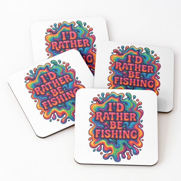 Item preview, I'd Rather Be Fishing Humor Red Rainbow Text designed and sold by H2Texts.