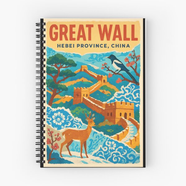 Item preview, Great Wall Winter Culture Collage Travel Poster - Porcelain & Pines designed and sold by Cosmopolis.