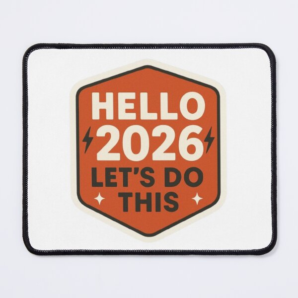 Item preview, Hello 2026 Let’s Do This Sticker – Motivational Badge Design designed and sold by Gurjeetpixelart.