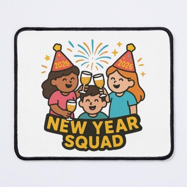 Item preview, New Year Squad Sticker – Cute Cartoon Friends 2026 Celebration designed and sold by Gurjeetpixelart.