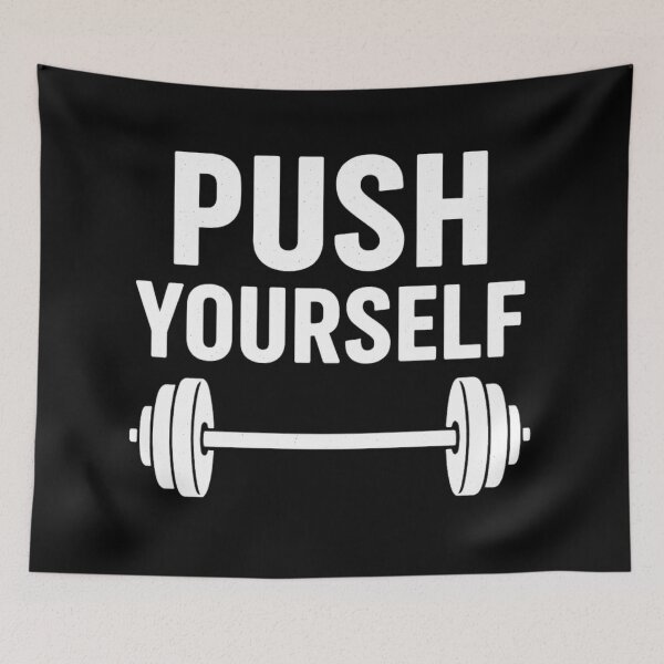 Item preview, Push Yourself Motivational Gym Quote designed and sold by aymora.