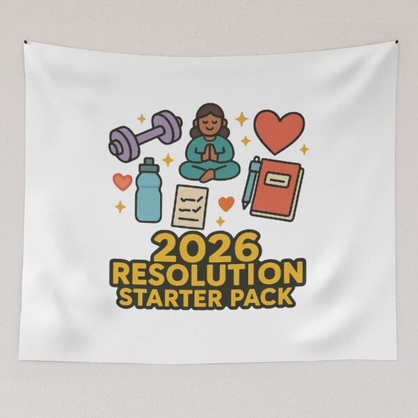 Item preview, 2026 Resolution Starter Pack Sticker – Wellness Doodles Set designed and sold by Gurjeetpixelart.