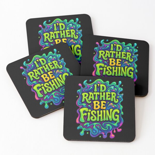 Item preview, I'd Rather Be Fishing Psychedelic surreal art design  designed and sold by H2Texts.