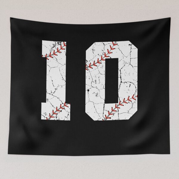 Item preview, Baseball Birthday 10 Distressed Number with Red Stitches designed and sold by JRRTs.