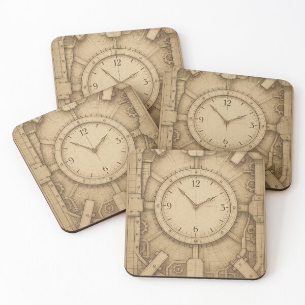 Item preview, Angelic Clock Protocol · Steampunk Blueprint Clockwork Poster designed and sold by InNyutLab.
