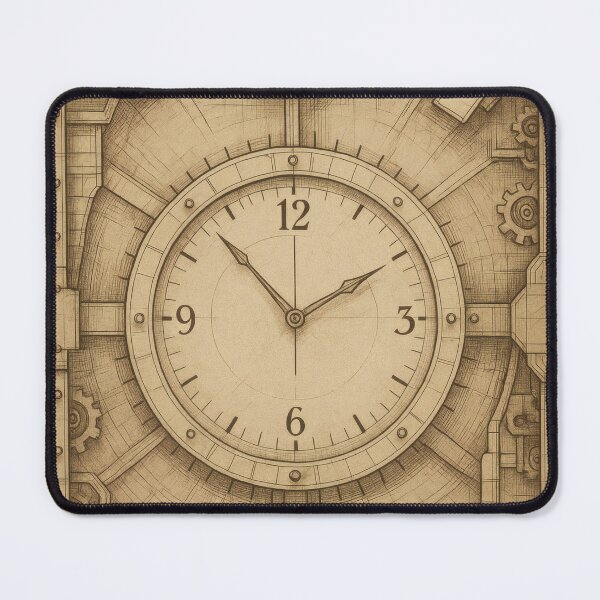 Item preview, Angelic Clock Protocol · Steampunk Blueprint Clockwork Poster designed and sold by InNyutLab.