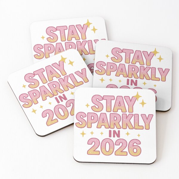 Artikelvorschau, Glitzernder Sticker für 2026 – Glitzernde Typografie in Pink und Gold entworfen und verkauft von Gurjeetpixelart.