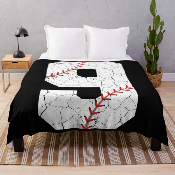 Item preview, Baseball Birthday 9 Distressed Number with Red Stitches designed and sold by JRRTs.