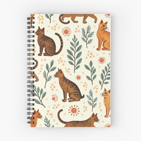 Item preview, Botanical Tiger-Stripe Cat Pattern designed and sold by TroyTheTerrific.