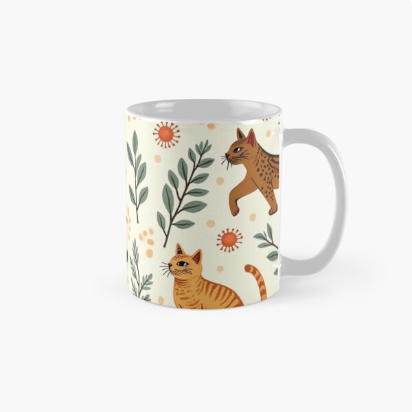 Item preview, Botanical Tiger-Stripe Cat Pattern designed and sold by TroyTheTerrific.