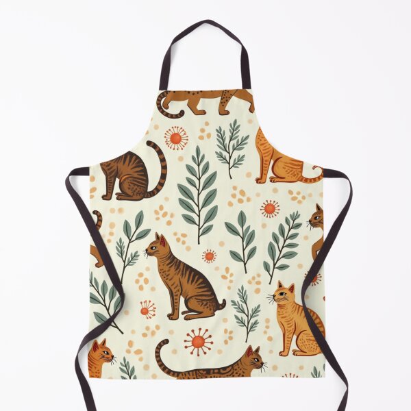 Item preview, Botanical Tiger-Stripe Cat Pattern designed and sold by TroyTheTerrific.
