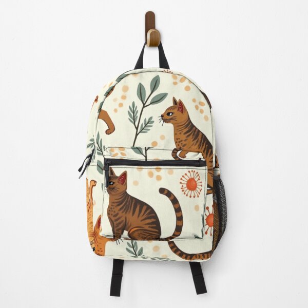 Item preview, Botanical Tiger-Stripe Cat Pattern designed and sold by TroyTheTerrific.