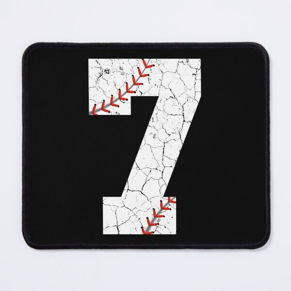 Artikelvorschau, Baseball-Geburtstag 7 Distressed-Nummer mit roten Stichen entworfen und verkauft von JRRTs.